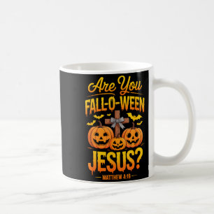 Ben jij Fall-o-ween Jezus Mattheüs 4_19 Halloween Koffiemok