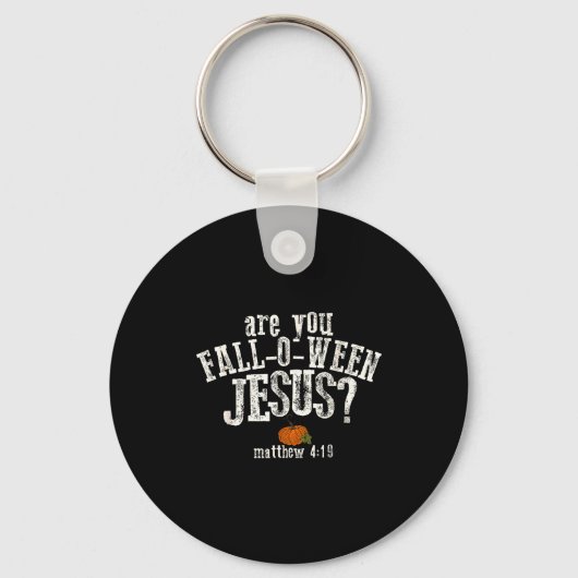 Ben jij Fall-o-ween Jezus Pompoen Kerstmis Hallowe Sleutelhanger (Voorkant)