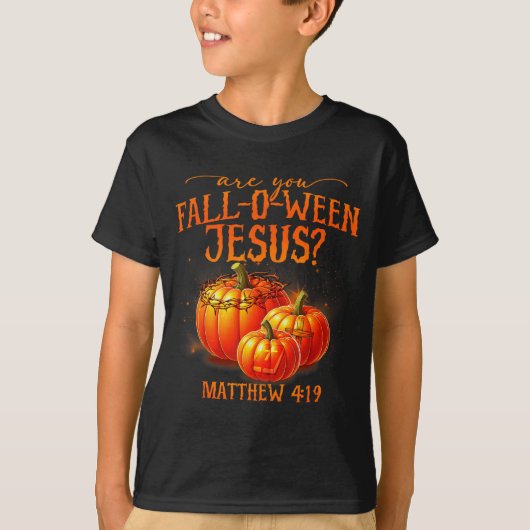Ben jij Fall-o-ween Jezus Pompoen Religieus Hallow T-shirt (Voorkant)