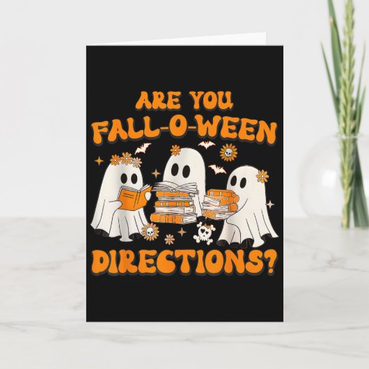 Ben Jij Fall O Ween Richtingen Geest Docent Hallo Kaart (Voorkant)
