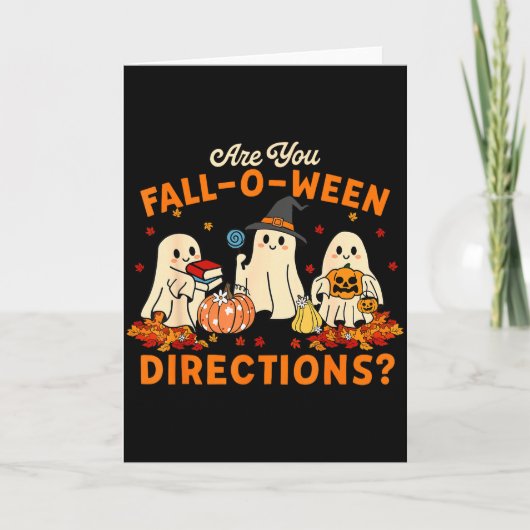 Ben jij Fall-o-ween Richtingen Grappige Geest Doce Kaart (Voorkant)