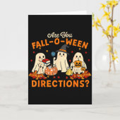Ben jij Fall-o-ween Richtingen Grappige Geest Doce Kaart (Gele Bloem)