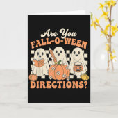 Ben jij Fall O Ween Richtingen Grappige Halloween Kaart (Gele Bloem)