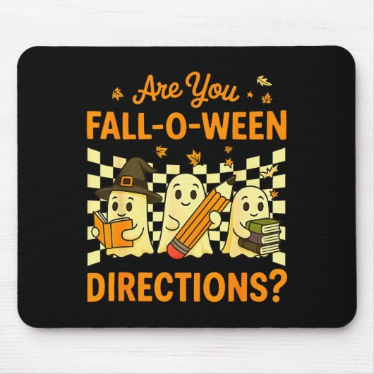 Ben jij Fall O Ween Richtingen Halloween Leraar G Muismat (Voorkant)