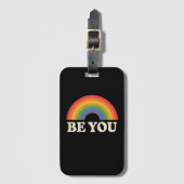 Ben jij Gay Lesbian Pride LGBTQ Ally Rainbow Retro Bagagelabel (Voorkant (verticaal))