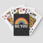 Ben jij Gay Lesbian Pride LGBTQ Ally Rainbow Retro Pokerkaarten (Achterkant)