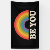 Ben jij Gay Lesbian Pride LGBTQ Ally Rainbow Retro Spandoek (Verticaal)