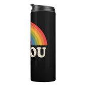 Ben jij Gay Lesbian Pride LGBTQ Ally Rainbow Retro Thermosbeker (Geroteerd rechts)