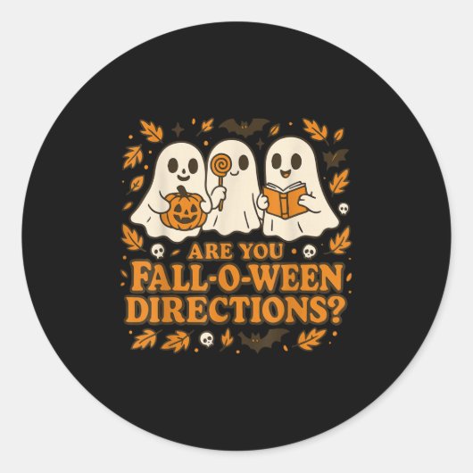 Ben jij Herfst-o-ween Direction Funny Teacher Hall Ronde Sticker (Voorkant)