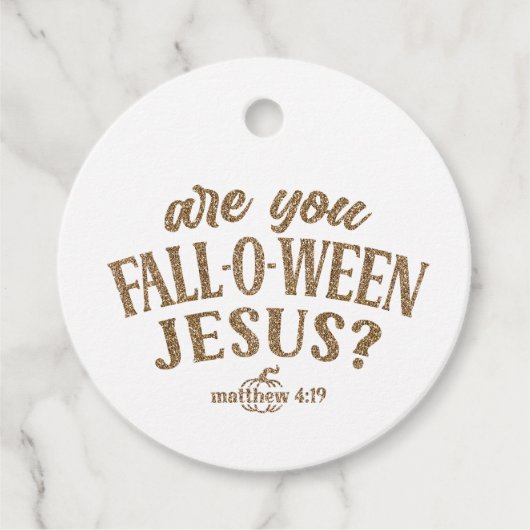 Ben jij HERFST-O-WEEN Jesus? Christelijk Halloween Bedankjes Labels (Voorkant)