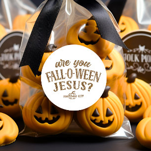 Ben jij HERFST-O-WEEN Jesus? Christelijk Halloween Ronde Sticker