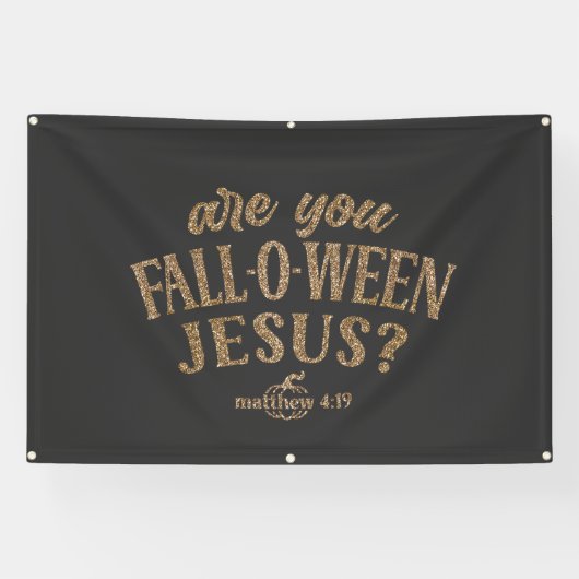 Ben jij HERFST-O-WEEN Jesus? Christelijk Halloween Spandoek (Horizontaal)
