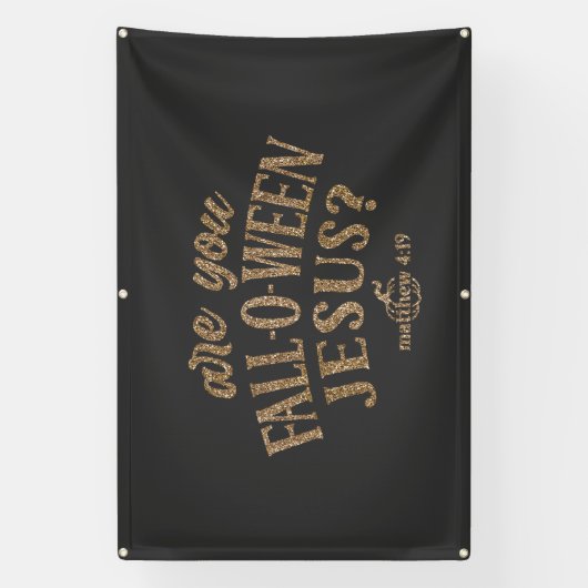 Ben jij HERFST-O-WEEN Jesus? Christelijk Halloween Spandoek (Verticaal)