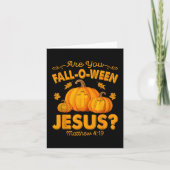Ben jij Herfst-o-ween Jesus Christelijk Pumpkin Ha Kaart (Voorkant)