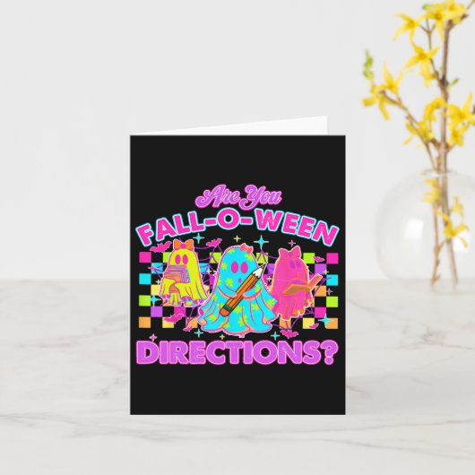 Ben jij Herfst-o-ween Routebeschrijving Funny Teac Kaart (Gele Bloem)