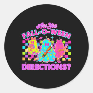 Ben jij Herfst-o-ween Routebeschrijving Funny Teac Ronde Sticker