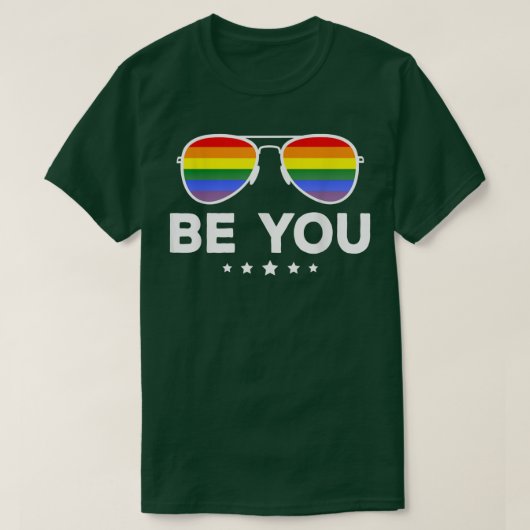 Ben jij LGBT Rainbow Sunbril T-shirt (Design voorkant)