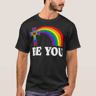 Ben jij LGBTQ Social Pride Rainbow Cross Cloding G T-shirt