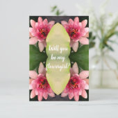 Ben jij mijn blowermeisje Pink Lotus Flowers? Kaart (Staand voorkant)