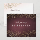 Ben jij mijn bruidmaid Gilded Gold botanical? Kaart (Voorkant / Achterkant)