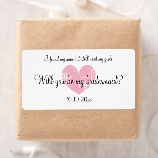 Ben jij mijn bruidmaidwijnfles? etiket (Insitu)