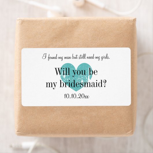 Ben jij mijn bruidmaidwijnfles? etiket (Insitu)