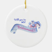 Ben jij mijn bruidsmeisje met bloemen date? keramisch ornament (Achterkant)