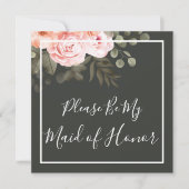 Ben jij mijn bruidsmeisje van Elegant Floral Kaart (Voorkant)