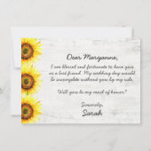 Ben jij mijn bruidsmeisje van Honor Sunflower rust Kaart (Achterkant)