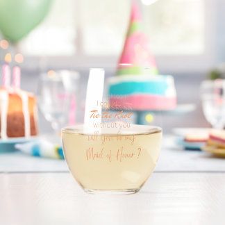 Ben jij mijn bruidsmeisje? Wijnglas Wijnglas Zonder Voet