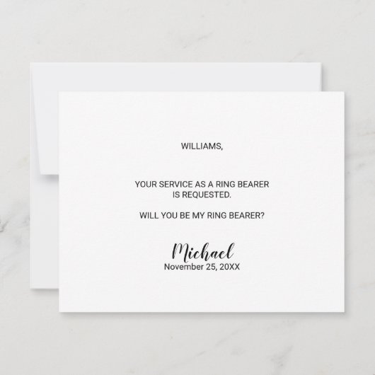 Ben jij mijn ringdrager? Modern script Kaart (Achterkant)