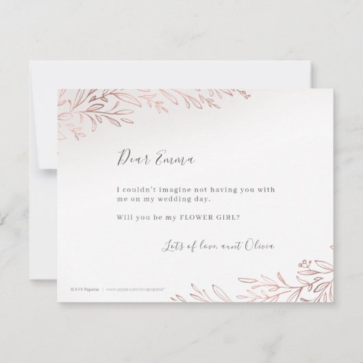 Ben jij mijn Roos goudbotanische bloem? Kaart (Achterkant)