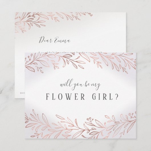 Ben jij mijn Roos goudbotanische bloem? Kaart (Voorkant / Achterkant)