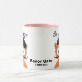 Ben jij-nique (ben uniek) Cartoon Mustache kat Mok (Midden)