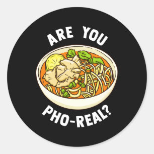 Ben jij Pho echte Vietnamese noedelsoep? Ronde Sticker