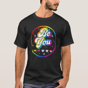 Ben jij Pride Lgbetq Gay Lgbt Ally Rainbow Flag Re T-shirt