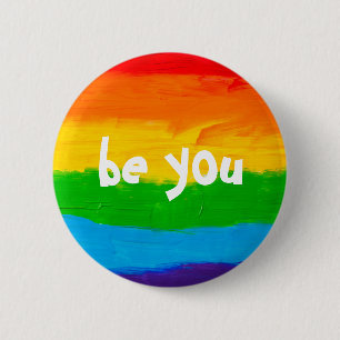 Ben jij Rainbow Colors Gay Lesbian LGBT  Ronde Button 5,7 Cm