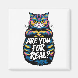 Ben jij voor een grappige chagrijnige kat? magneet