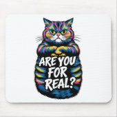 Ben jij voor een grappige chagrijnige kat? muismat (Voorkant)