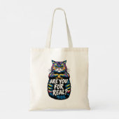 Ben jij voor een grappige chagrijnige kat? tote bag (Achterkant)
