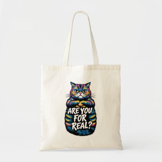 Ben jij voor een grappige chagrijnige kat? tote bag (Voorkant)