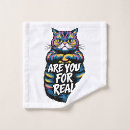 Ben jij voor een grappige chagrijnige kat? washandje