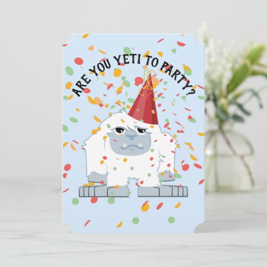Ben jij Yeti voor een leuk verjaardagsfeestje Yeti Kaart (Staand voorkant)