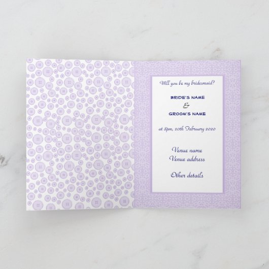 Ben mijn Bruidsmeisje het Lila paar van de (Binnen)