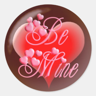 BEN MIJN BUBBLE HEART OP zwart-wit VAN SHARON SHAR Ronde Sticker