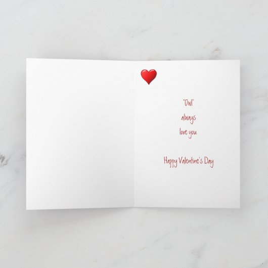 Ben Mijn Uil van Valentijn houden van u altijd Feestdagen Kaart (Binnen)