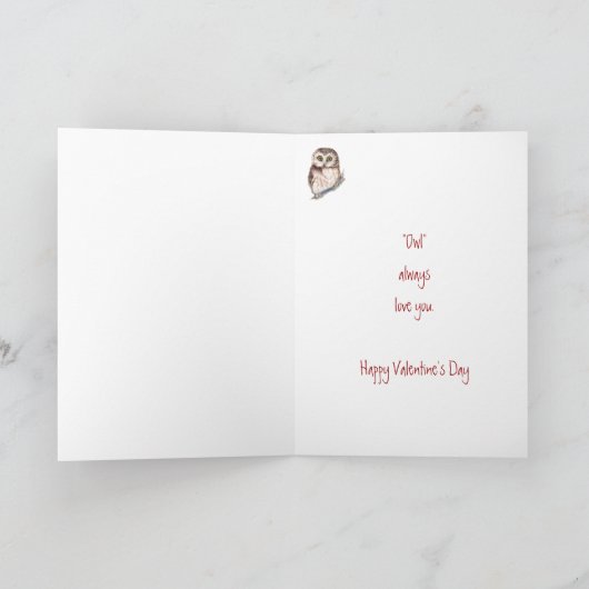 Ben Mijn Uil van Valentijn houden van u, Leuke Feestdagen Kaart (Binnen)