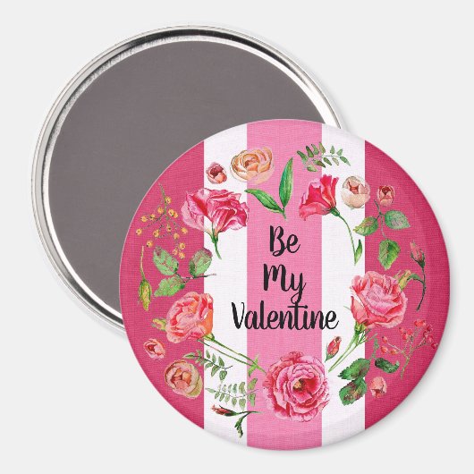  ben Mijn Valentijn Roze witte streep Magneet (Voorkant / Achterkant)