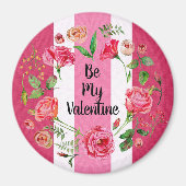  ben Mijn Valentijn Roze witte streep Magneet (Voorkant)