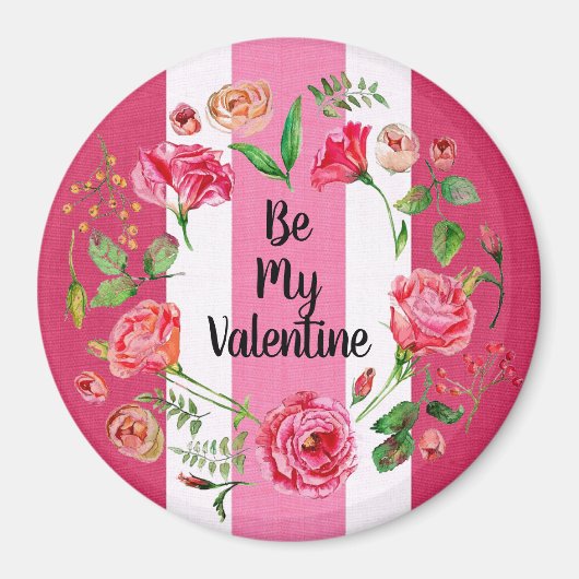 ben Mijn Valentijn Roze witte streep Magneet (Voorkant)